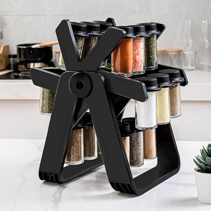 𝙇𝙪𝙭𝙚𝙣𝙚𝙨𝙩™ 18 Jar Rotating Spice Jar – طقم بهارات دوار 18 برطمان