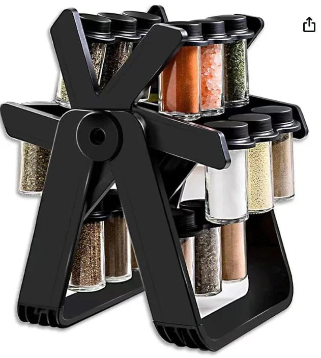 𝙇𝙪𝙭𝙚𝙣𝙚𝙨𝙩™ 18 Jar Rotating Spice Jar – طقم بهارات دوار 18 برطمان