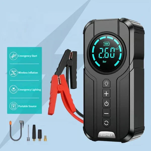 𝙇𝙪𝙭𝙚𝙣𝙚𝙨𝙩 ™Jump Starter With Air Pump هيكساليفينغ™ جهاز تشغيل البطارية مع منفاخ هواء